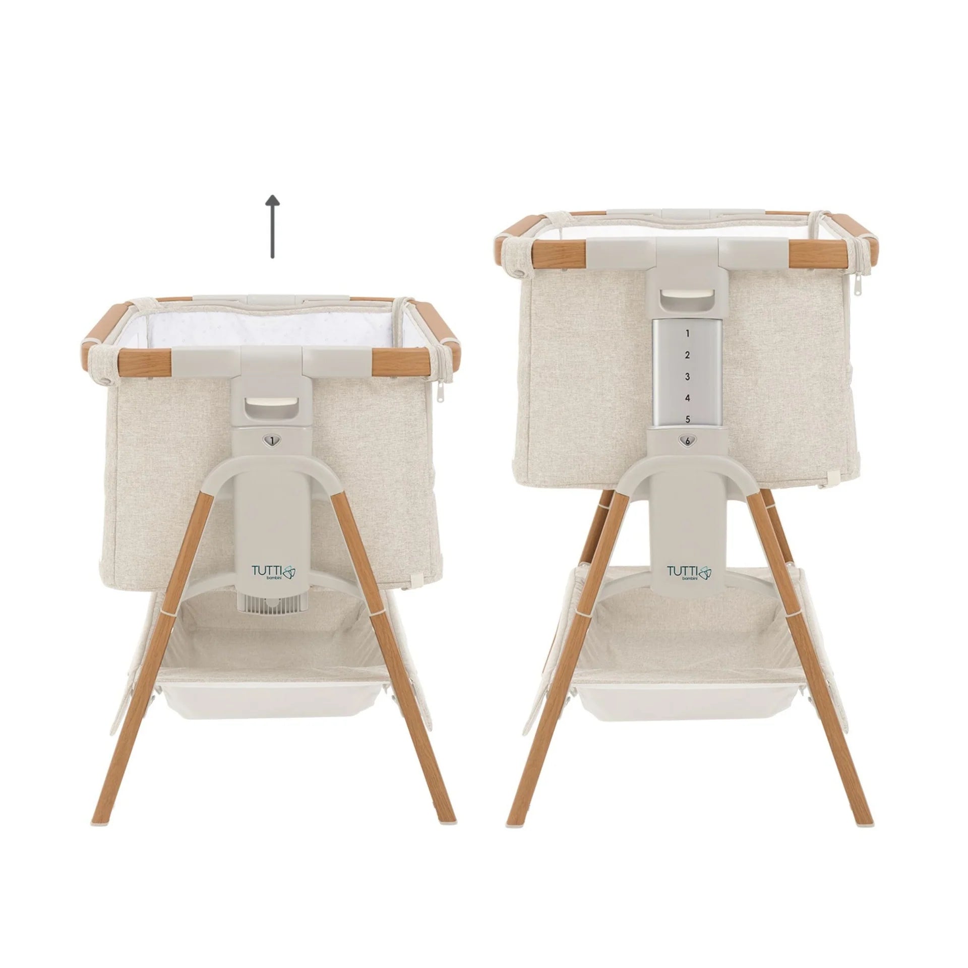 Tutti Bambini CoZee XL Bedside Crib & Cot - Scandinavian Walnut/Ecru