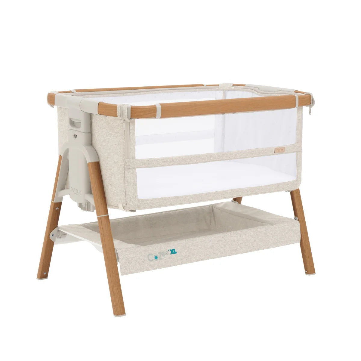 Tutti Bambini CoZee XL Bedside Crib & Cot - Scandinavian Walnut/Ecru