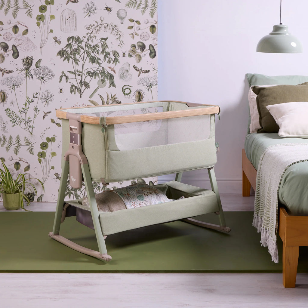 Tutti Bambini CoZee Air 2 Bedside Crib - Drifted Oak / Eucalyptus