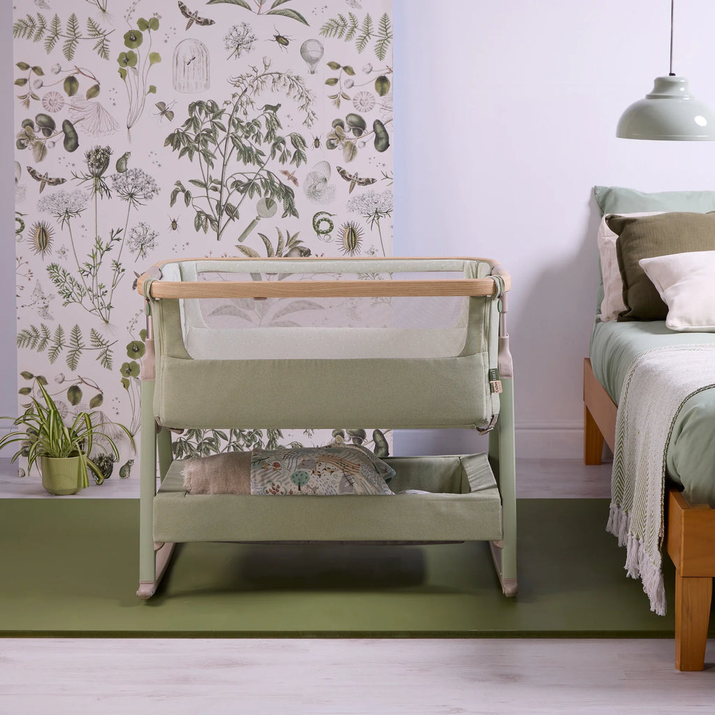 Tutti Bambini CoZee Air 2 Bedside Crib - Drifted Oak / Eucalyptus
