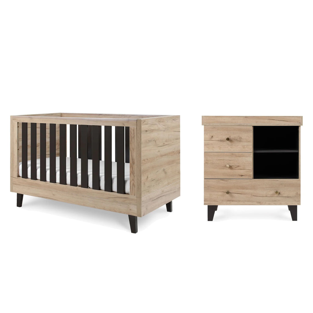 Tutti Bambini Como 2 Piece Set - Distressed Oak / Slate Grey