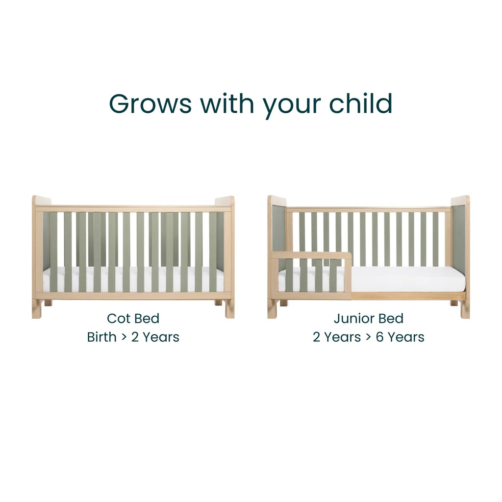 Tutti Bambini Kuba Cot Bed - Oak / Sage Weave