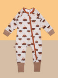 Blade & Rose Neutral Hamish Highland Cow Zip-Up Romper