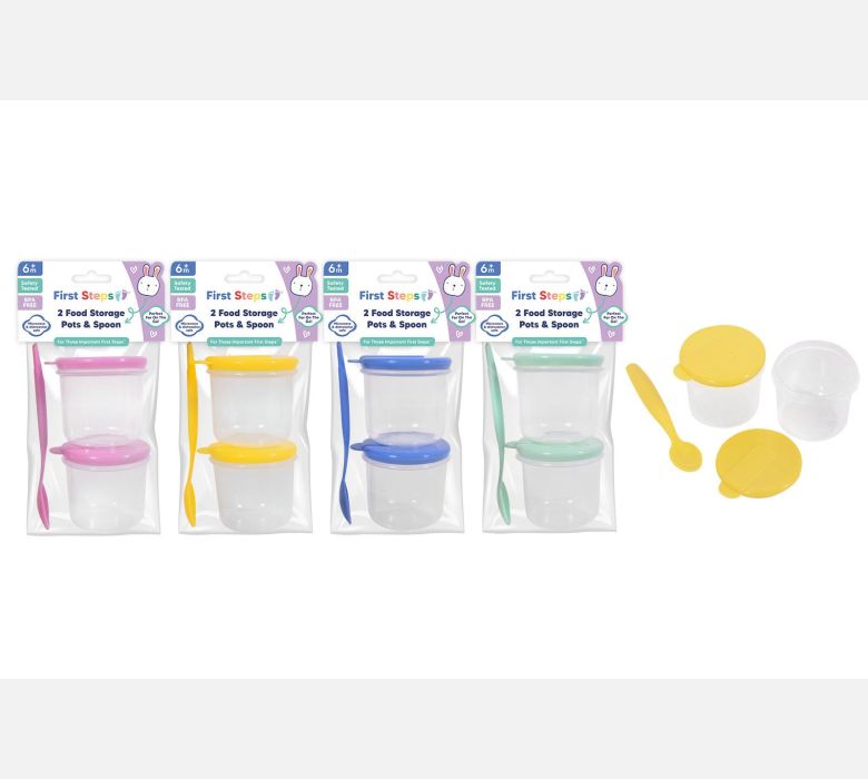 First Steps 2 Food Storage Pots And Spoon
