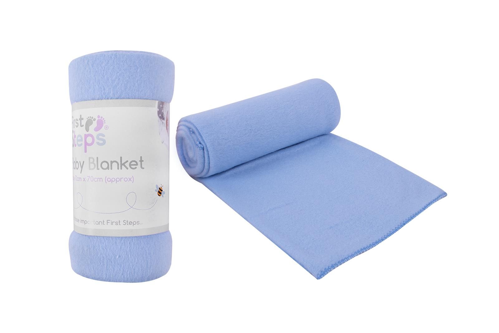 First Steps Baby Blanket 70x70cm Blue