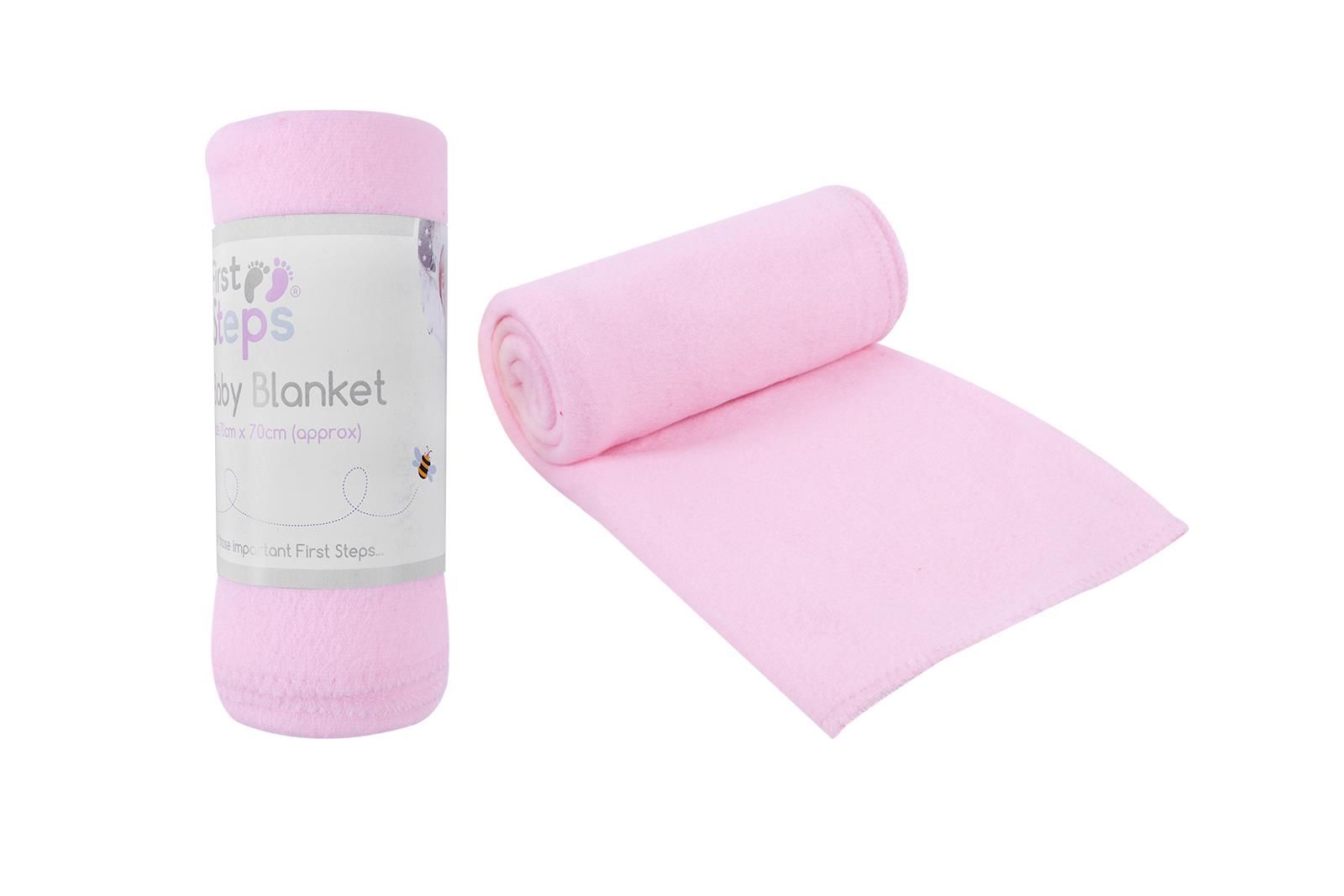 First Steps Baby Blanket 70x70cm Pink