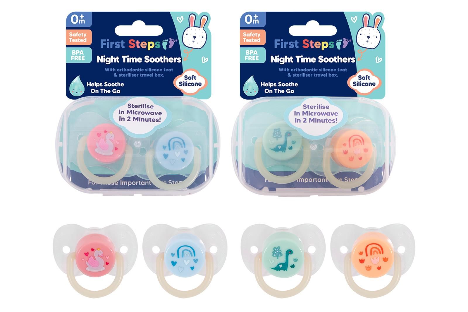 First Steps Night-time Soother & Steriliser Box 2 Pack