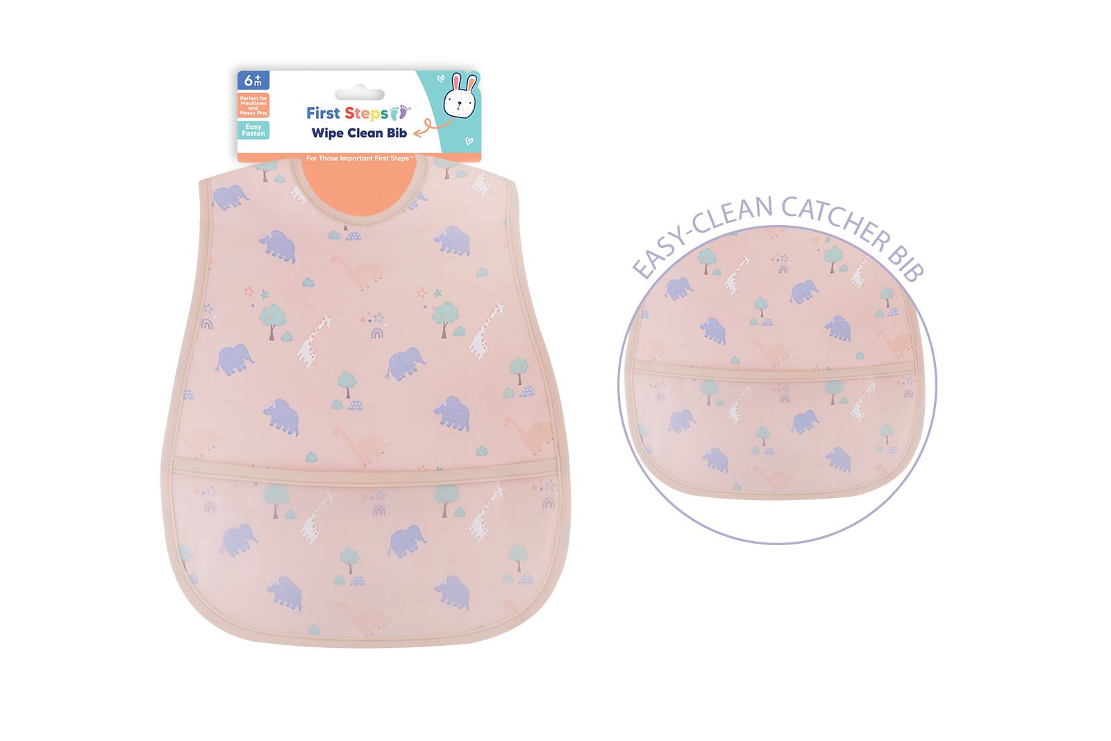 First Steps Peva Bib With Pocket Cream