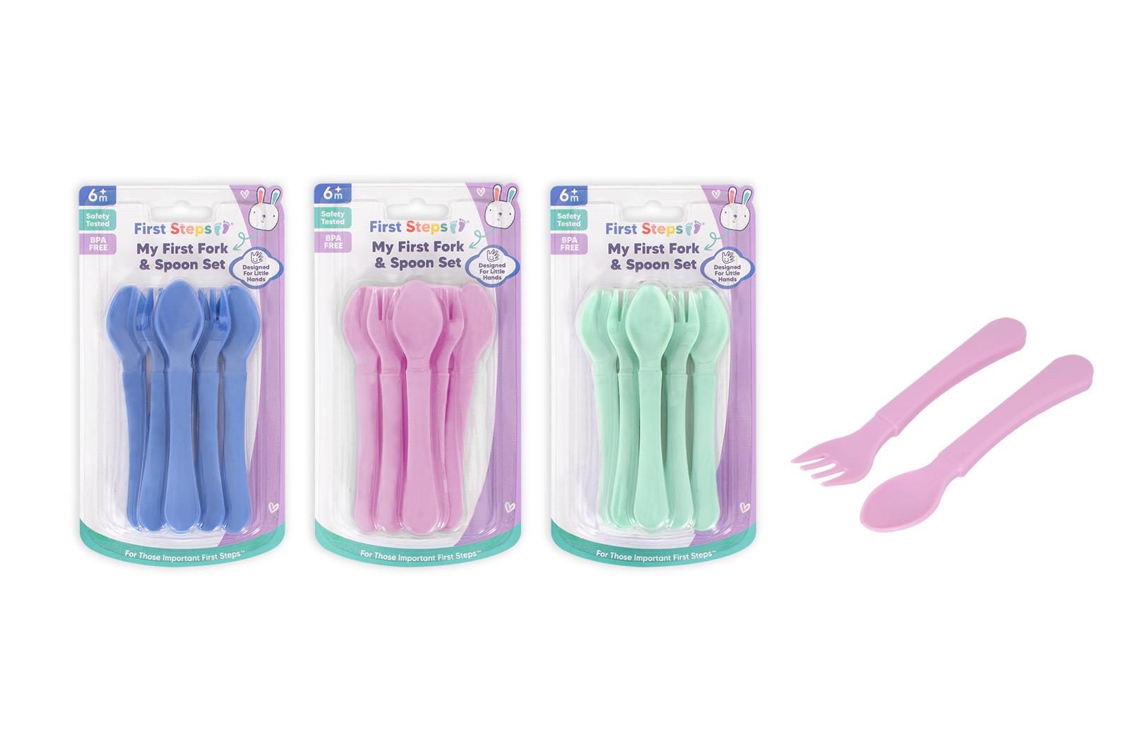 First Steps Spoon & Fork Set 6 Pack