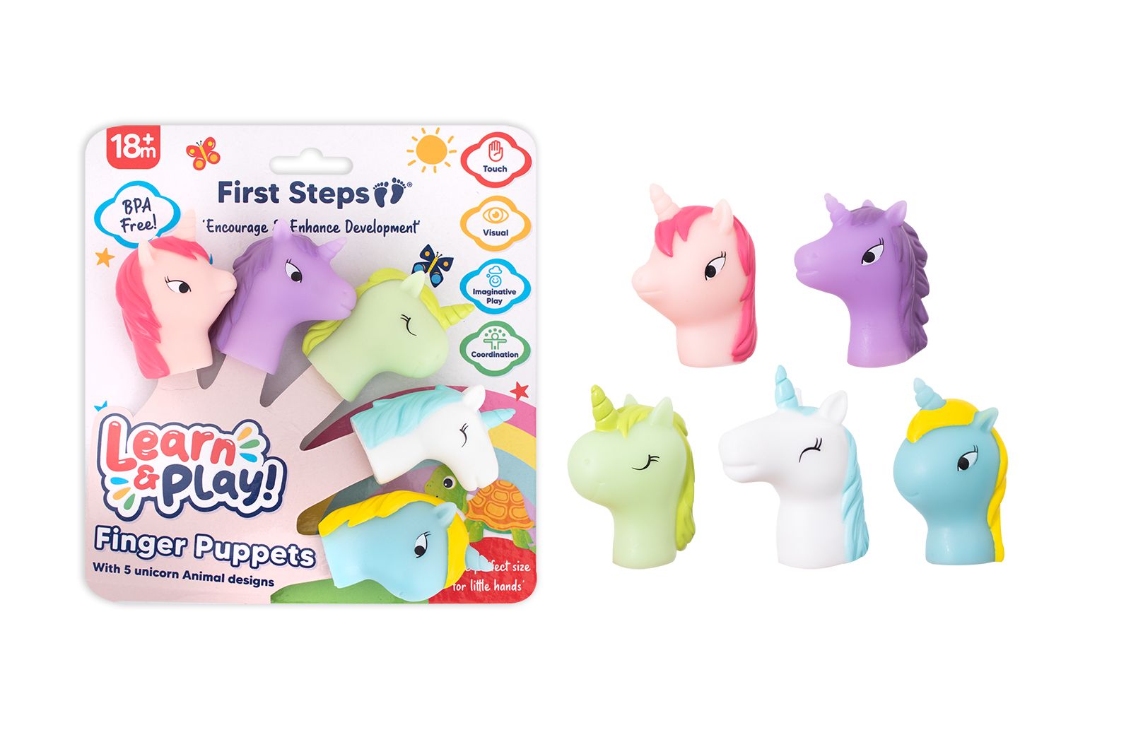 First Steps Unicorn Bath Toy/hand Puppets