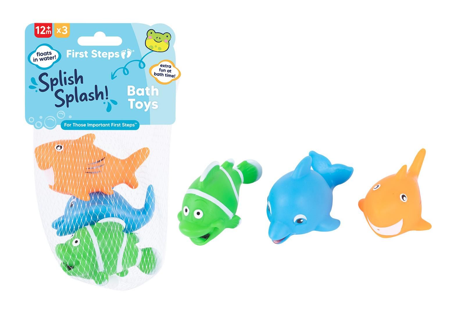 First Steps Vinyl Fish Bath Toys 3 Pack