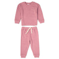 Lily & Jack Kids Brushed Rib Sweatshirt & Jog Pant Outfit - Pink