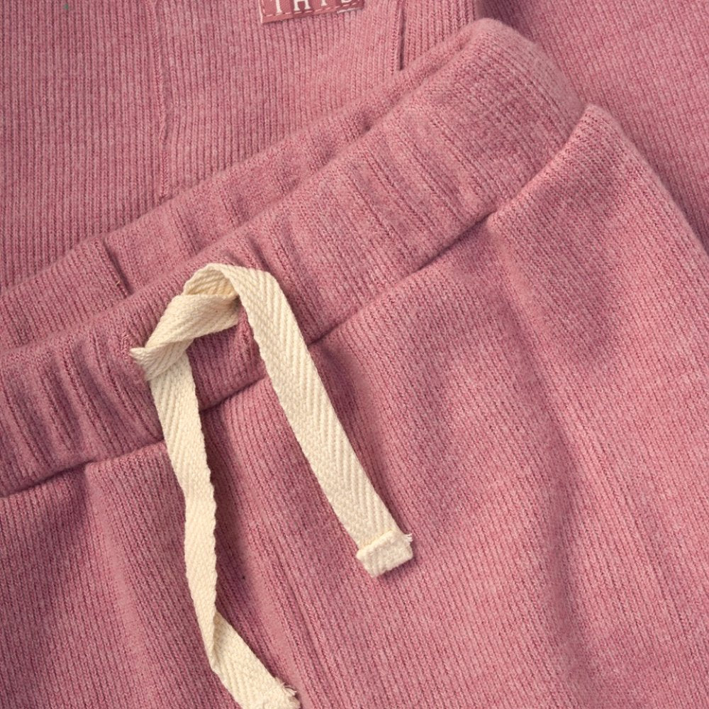 Lily & Jack Kids Brushed Rib Sweatshirt & Jog Pant Outfit - Pink