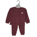 Lily & Jack Kids Brushed Rib Sweatshirt & Jog Pant Outfit - Maroon