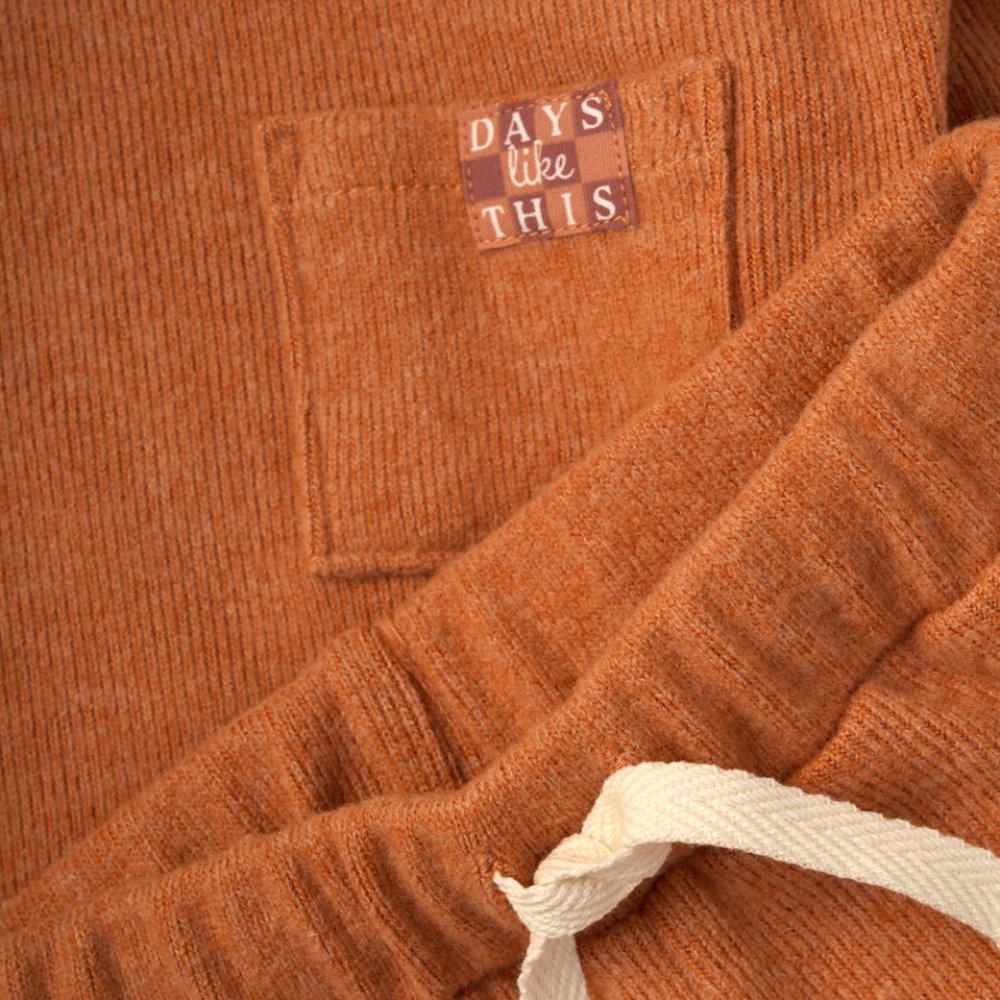 Lily & Jack Kids Brushed Rib Sweatshirt & Jog Pant Outfit - Orange