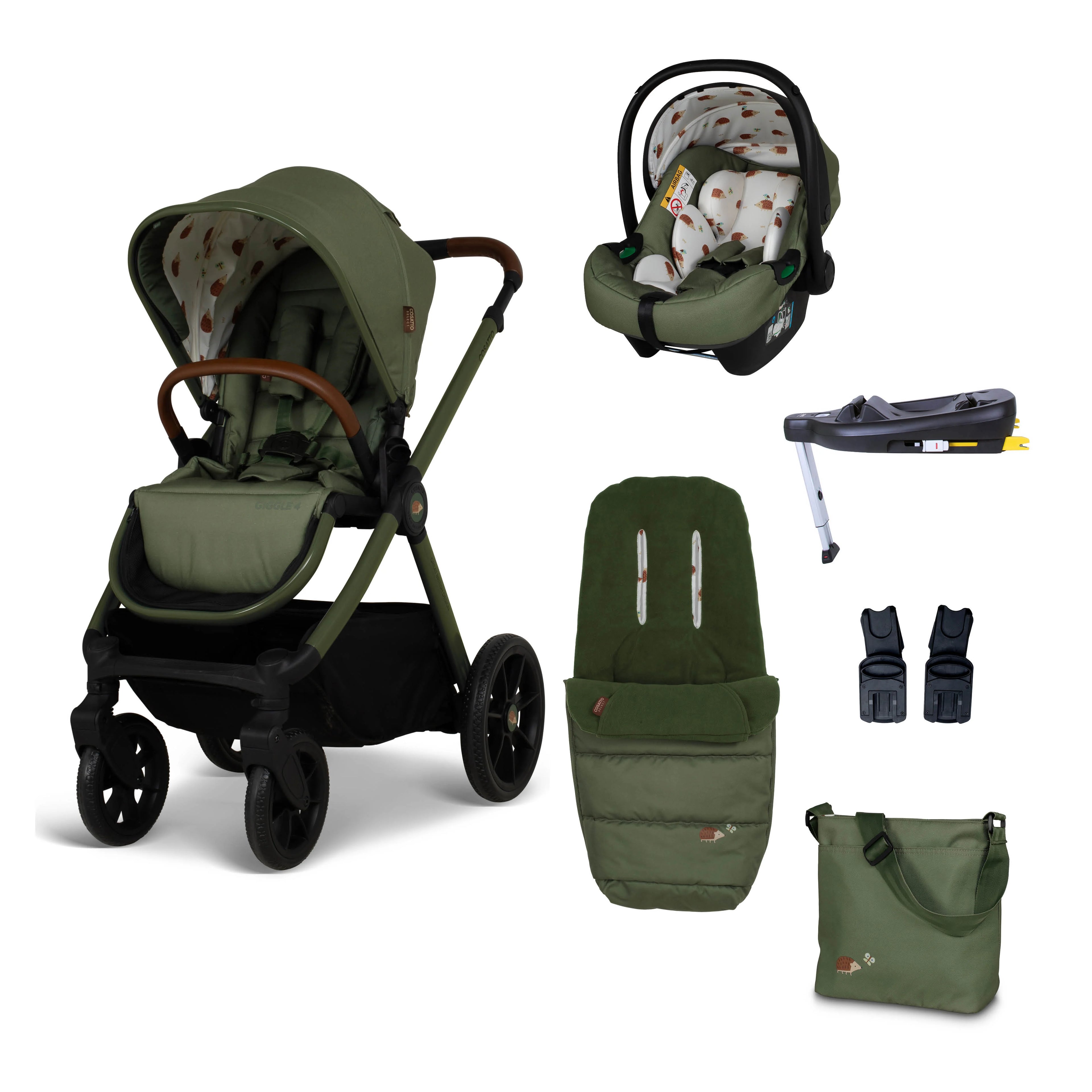 Cosatto Giggle 4 Pushchair 2-in-1 Everything Bundle Hoglet