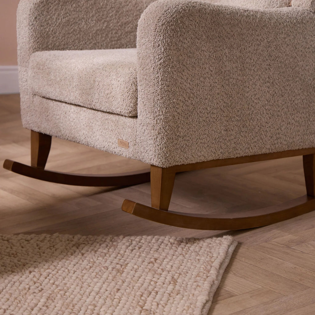 Tutti Bambini Harper Wingback Rocking Chair & Footstool - Teddy Mushroom