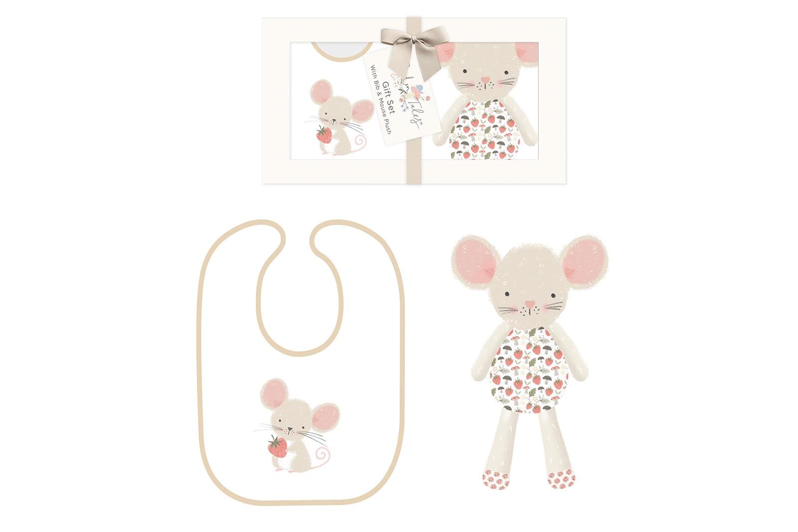 Hugs & Kisses Garden Tales Bib & Teddy Set