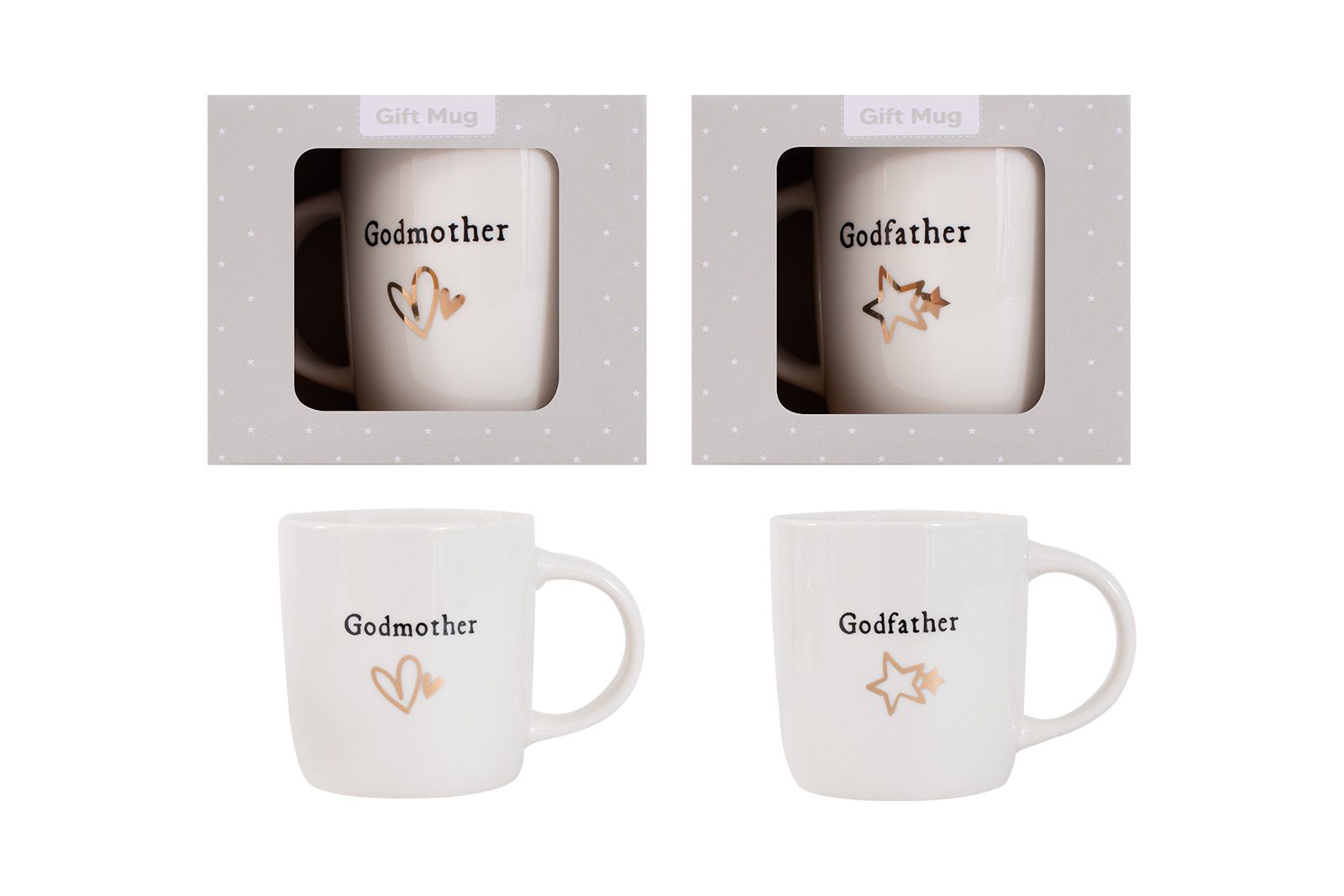 Hugs & Kisses Gift Mug Godmother & Godfather