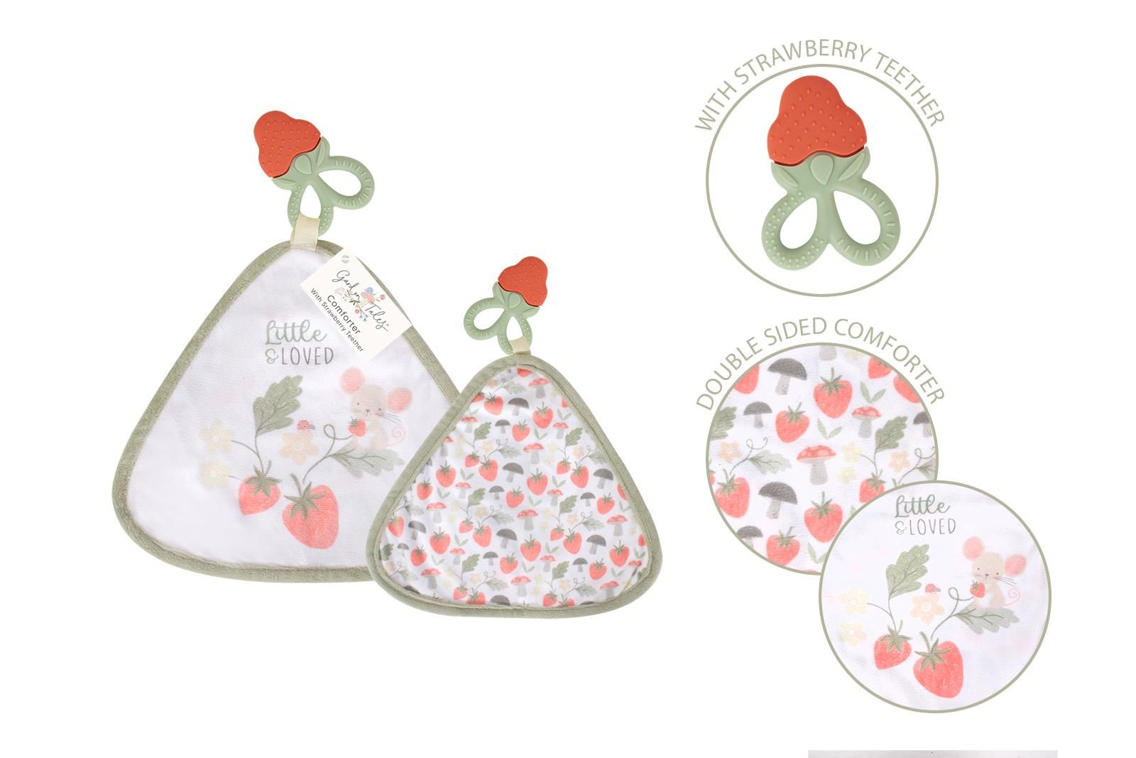 Hugs & Kisses Strawberry Teether Comforter