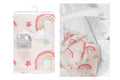 White Baby Blanket 70 x 90cm Rainbow Design