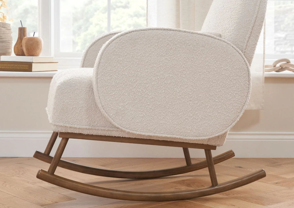 Tutti Bambini Micah Rocking Chair & Storage Footstool - Boucle Fresh Cream