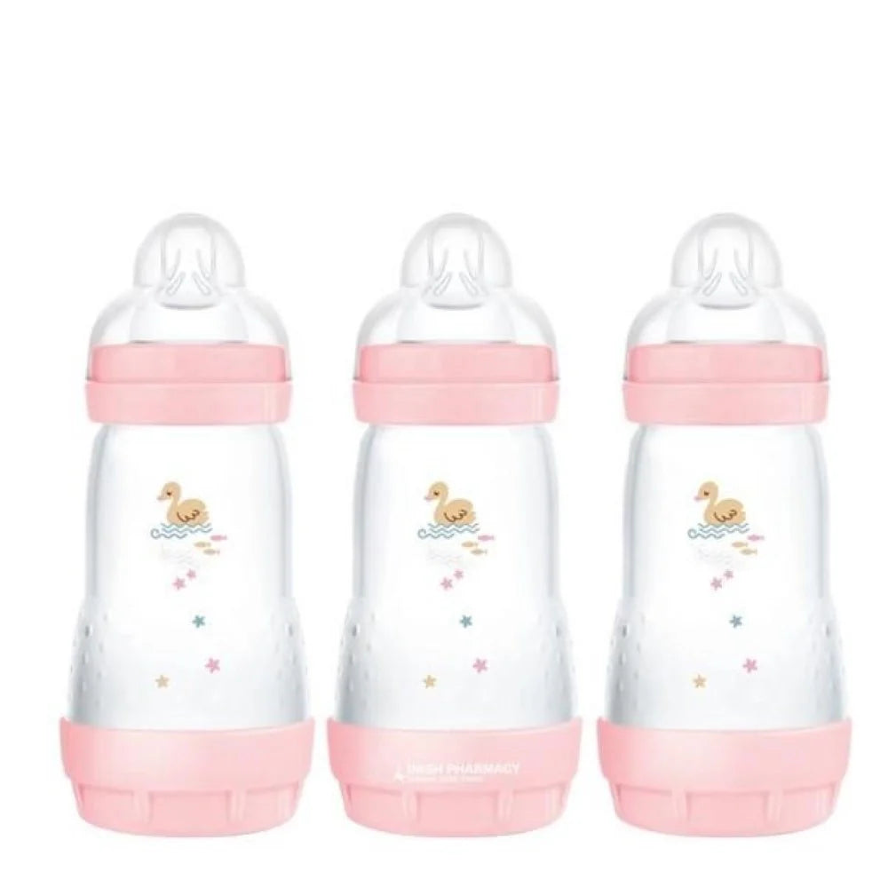 MAM Easy Start Anti-Colic Baby Bottles | 3 Pack Pink (3 x 260ml)