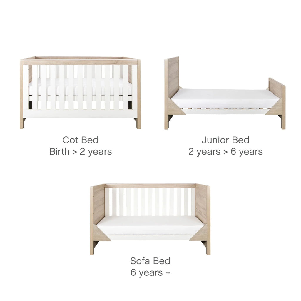Tutti Bambini Modena Collection - Modena 3 in 1 Cot Bed