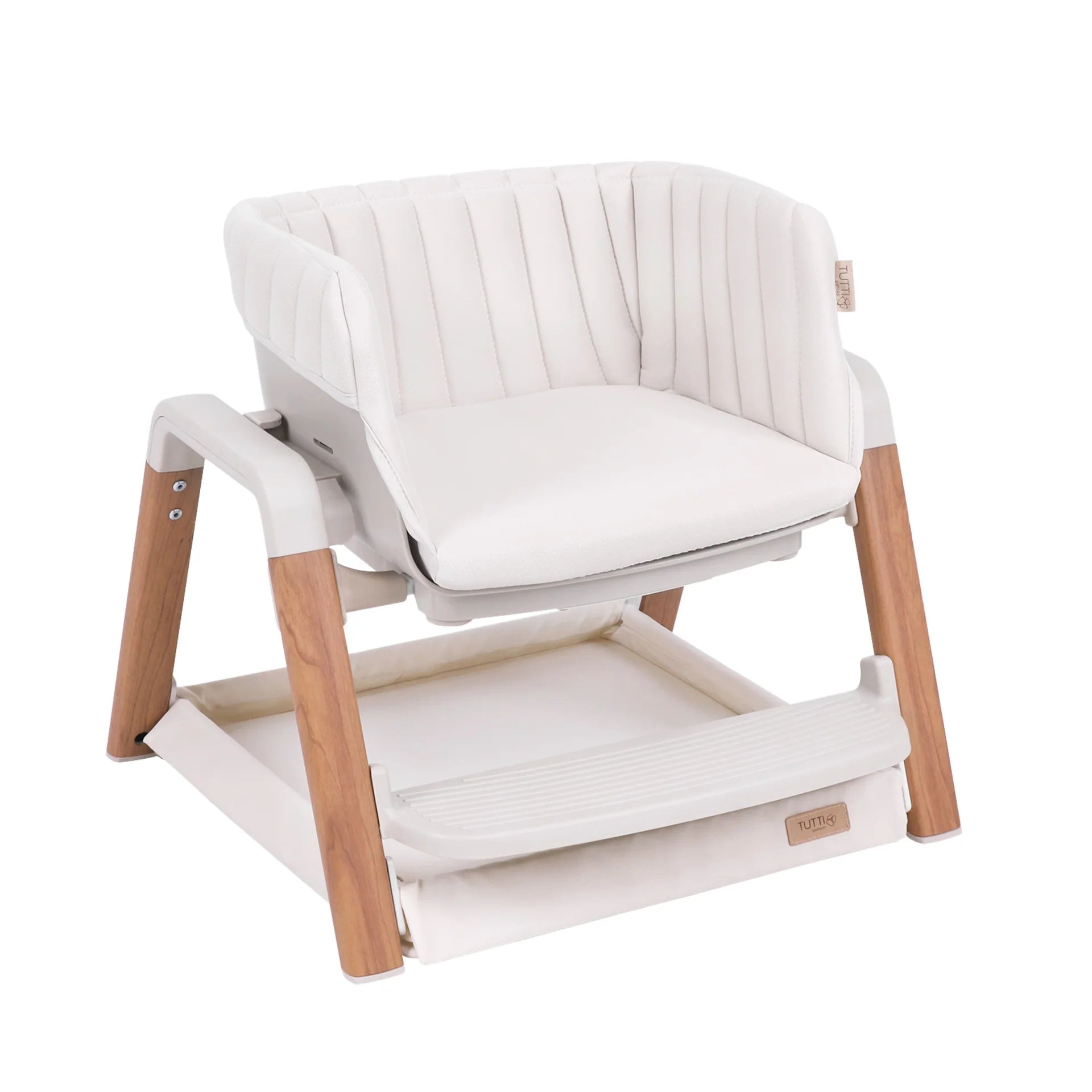 Tutti Bambini Nova Birth to 12 Years Complete Highchair Package - Ecru/Scandinavian Walnut