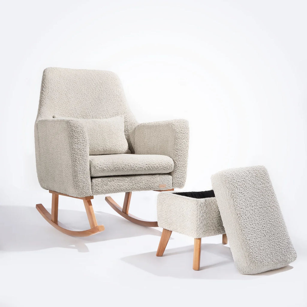 Tutti Bambini Oscar Luxe Rocking Chair & Footstool - Teddy Sage