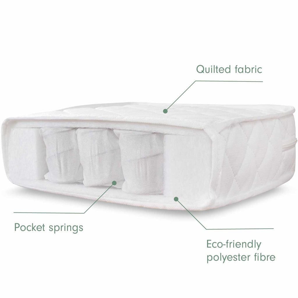 Tutti Bambini Pocket Sprung Cot Mattress - (60 x 10 cm)