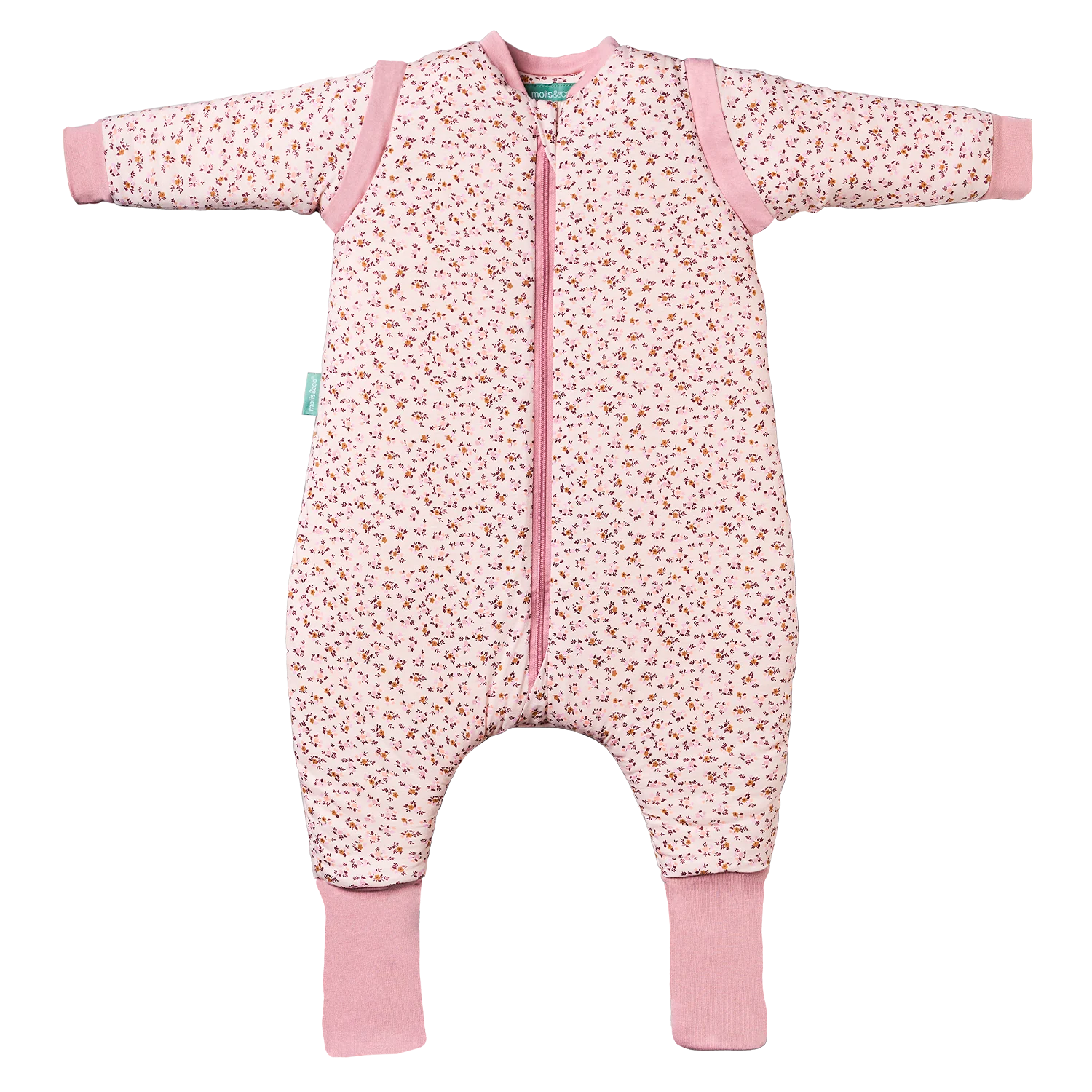 Sleeping jumpsuit with sleeves and socks - Misty Rose - TOG 2.5 Molis&Co