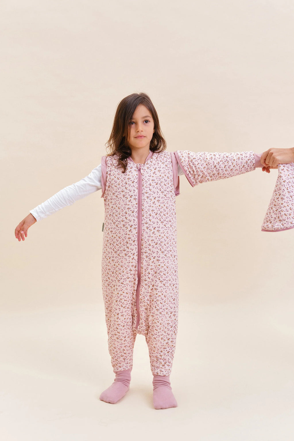 Sleeping jumpsuit with sleeves and socks - Misty Rose - TOG 2.5 Molis&Co