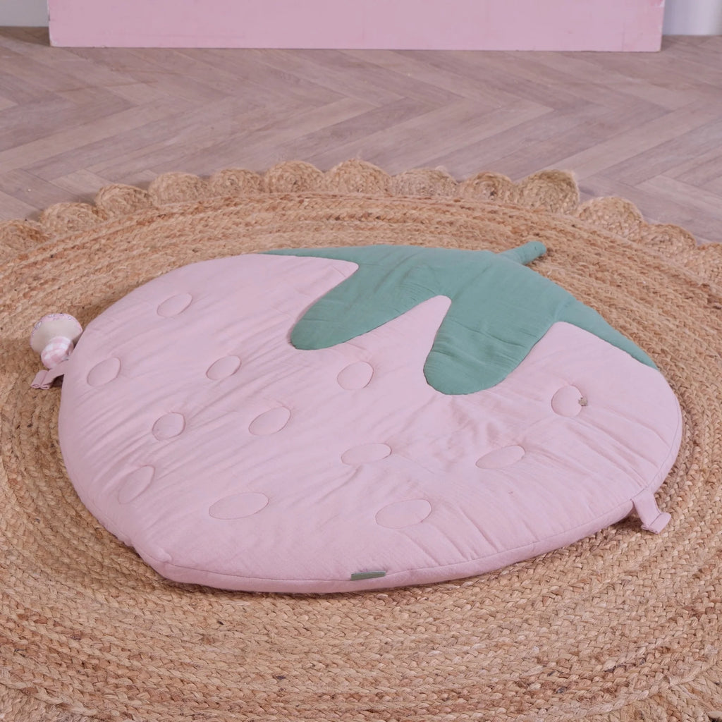 Tutti Bambini Soft Muslin Padded Playmat - Strawberry