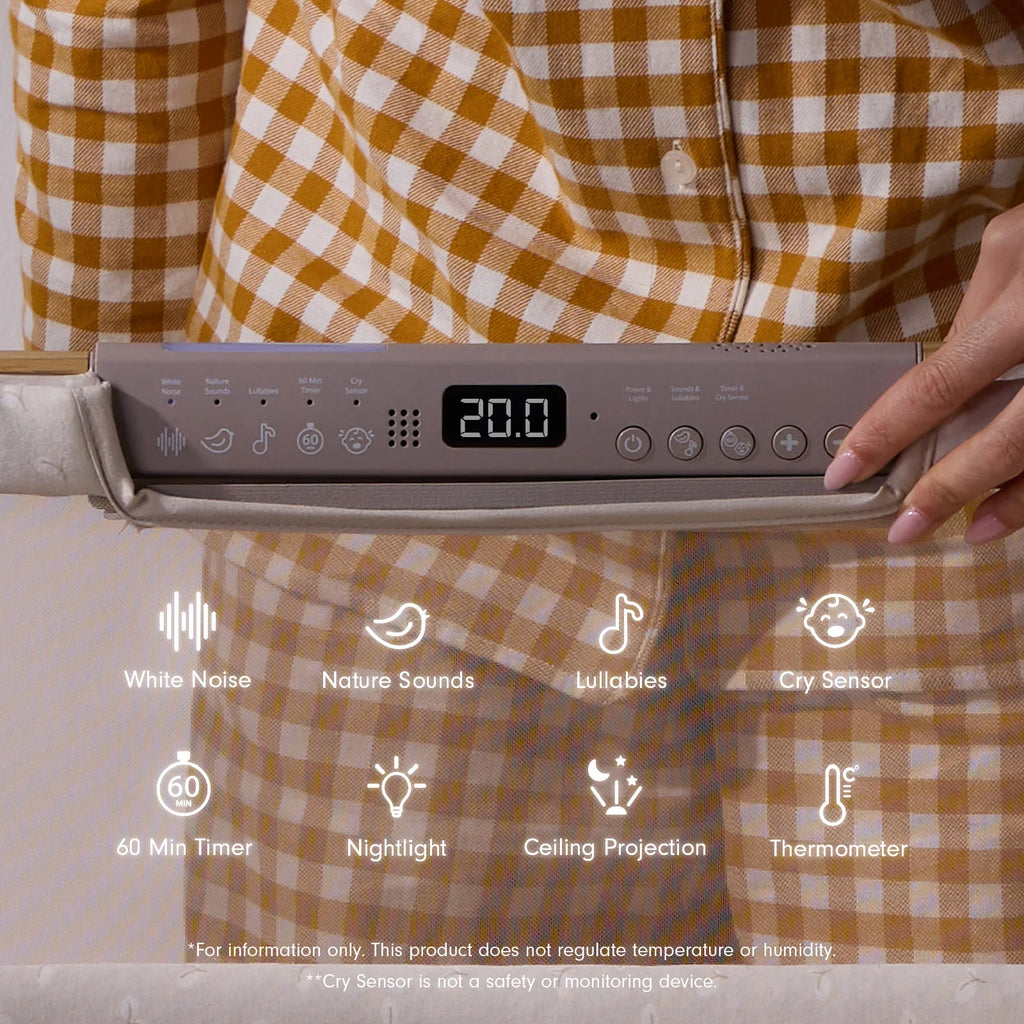 Tutti Bambini CoZee Sense Bedside Crib - Soft Walnut / Cocoa
