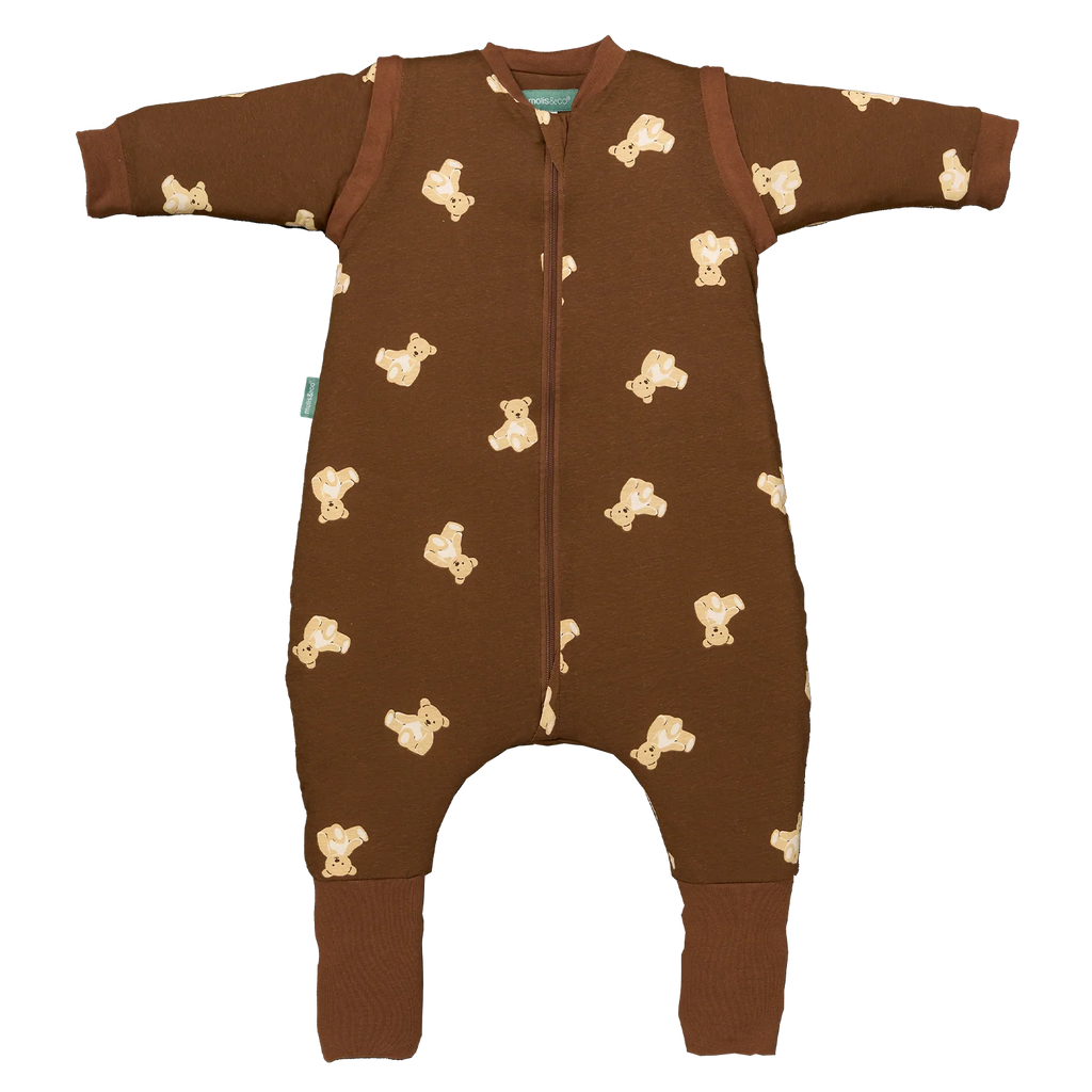 Sleeping jumpsuit with sleeves and socks -Teddy Mocca - TOG 1