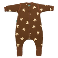Sleeping jumpsuit with sleeves and socks -Teddy Mocca - TOG 1