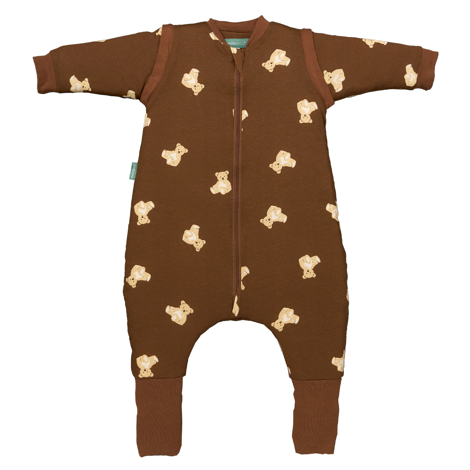 Sleeping jumpsuit with sleeves and socks -Teddy Mocca - TOG 1
