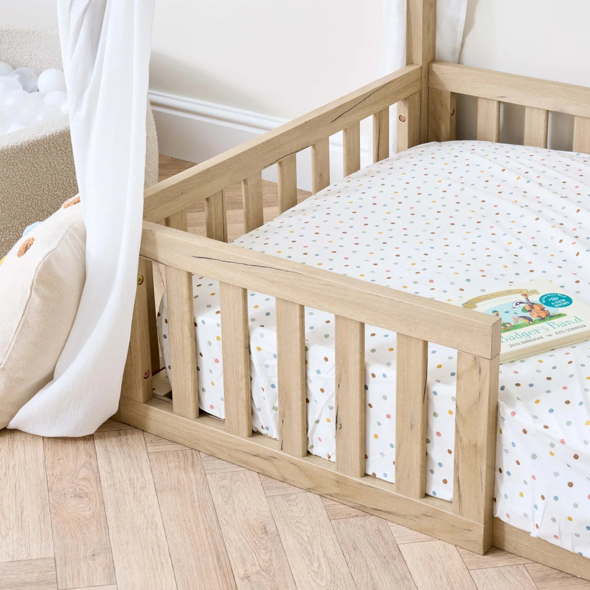 Tutti Bambini Casa Grande Montessori House Floor Bed - Harvest Oak
