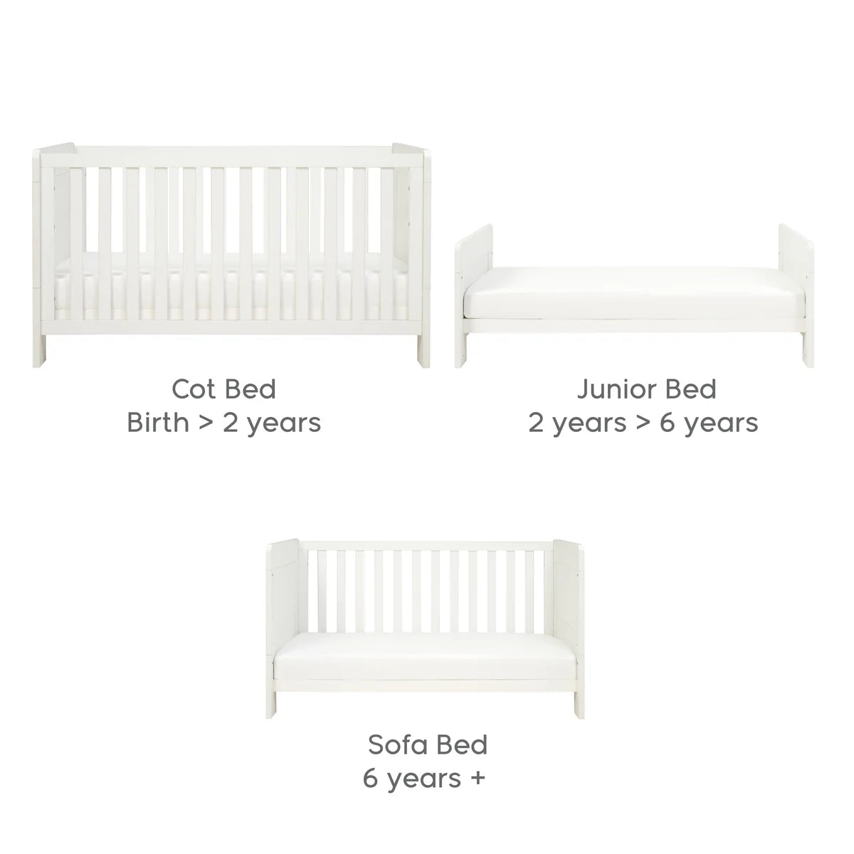 Tutti Bambini Essentials Alba Cot Bed - White
