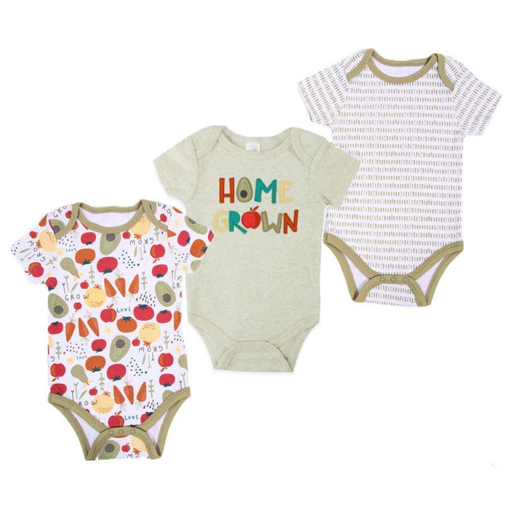 Unisex 3 Pack Bodysuits (0-3 Months)