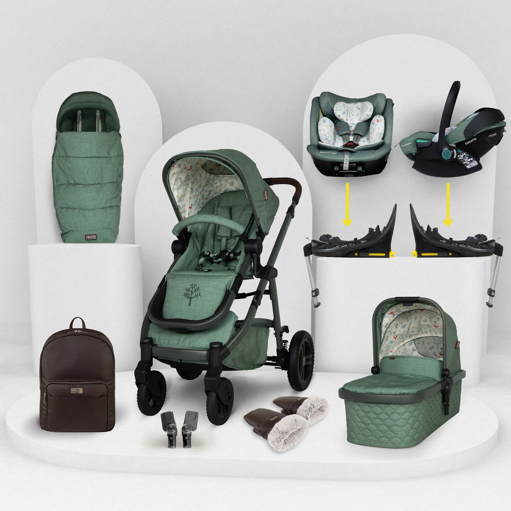 Cosatto Ultimate Wow 3 All Stage Family Rotate & Recline 2 Base Bundle Meadow