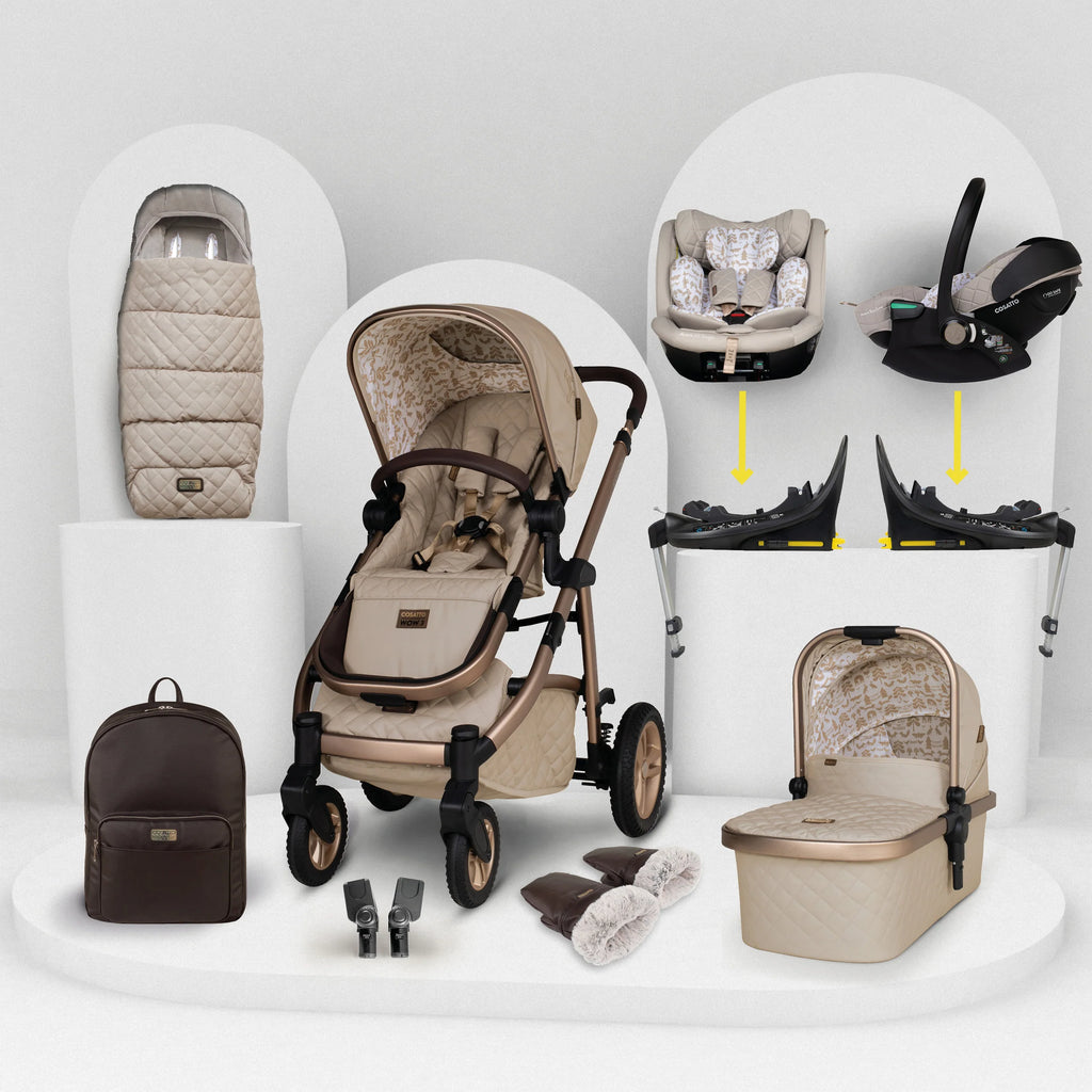 Cosatto Ultimate Wow 3 All Stage Family Rotate & Recline 2 Base Bundle Whisper