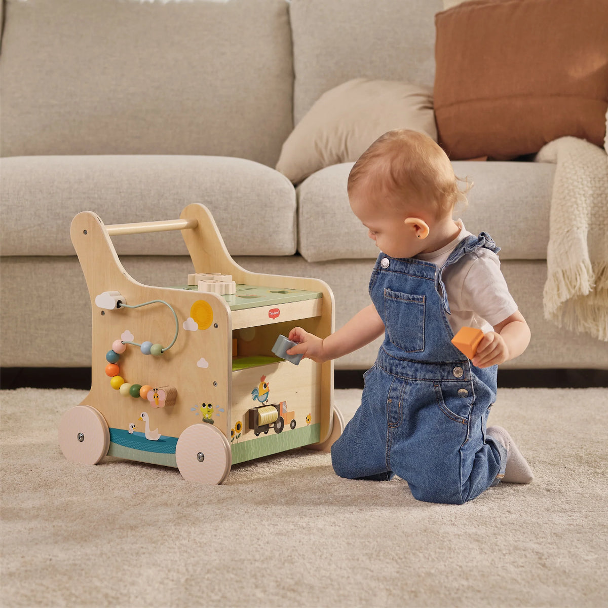 Tiny Love Farmers Funday Push & Play Wooden Walk Behind