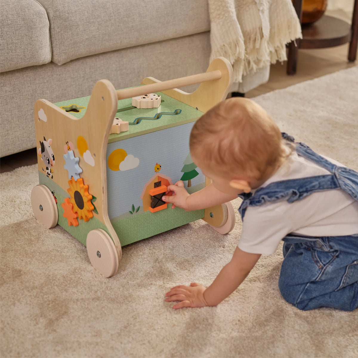 Tiny Love Farmers Funday Push & Play Wooden Walk Behind