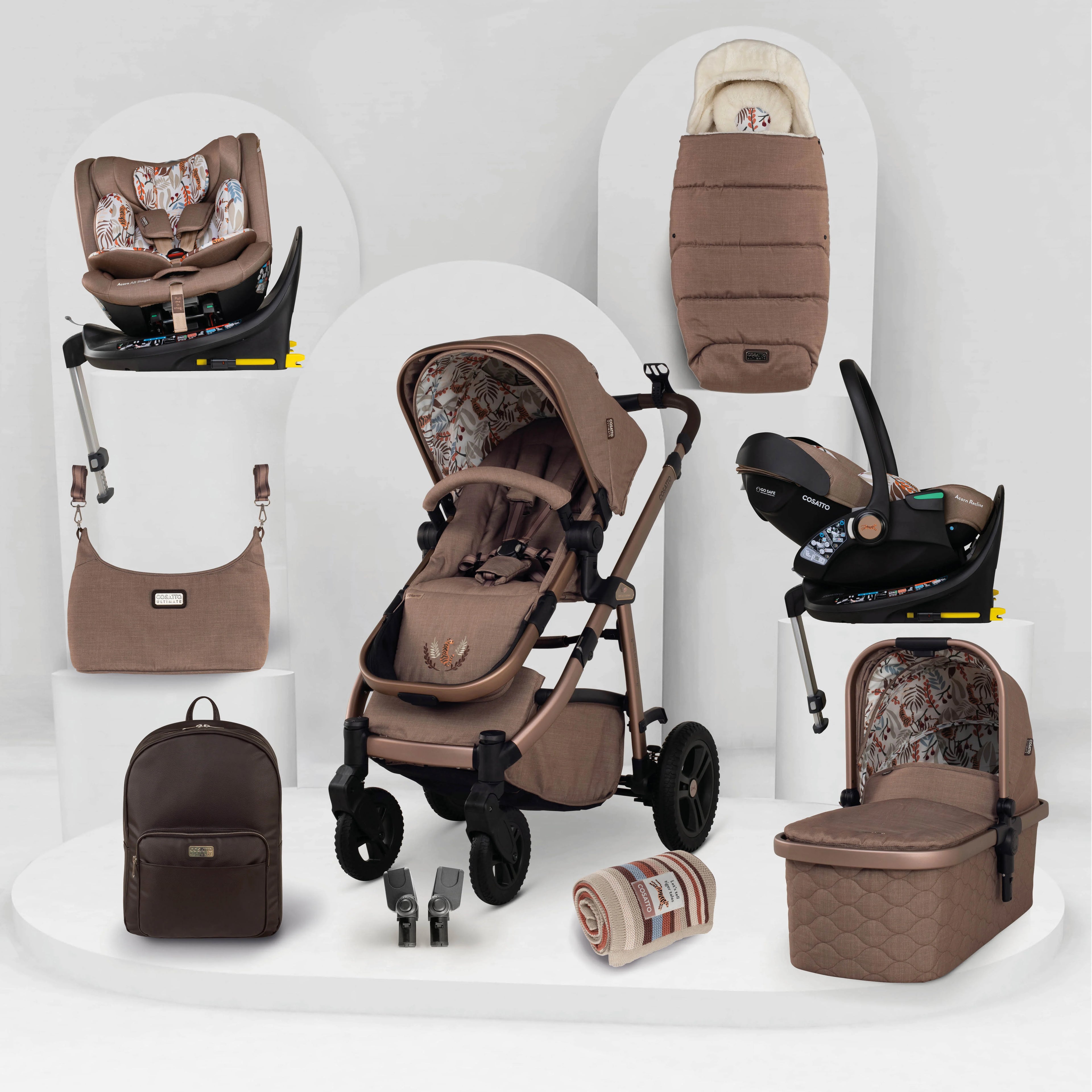 Cosatto Ultimate Special Edition Wow 3 All Stage Family Rotate & Recline 2 Base Bundle Tiger Tale