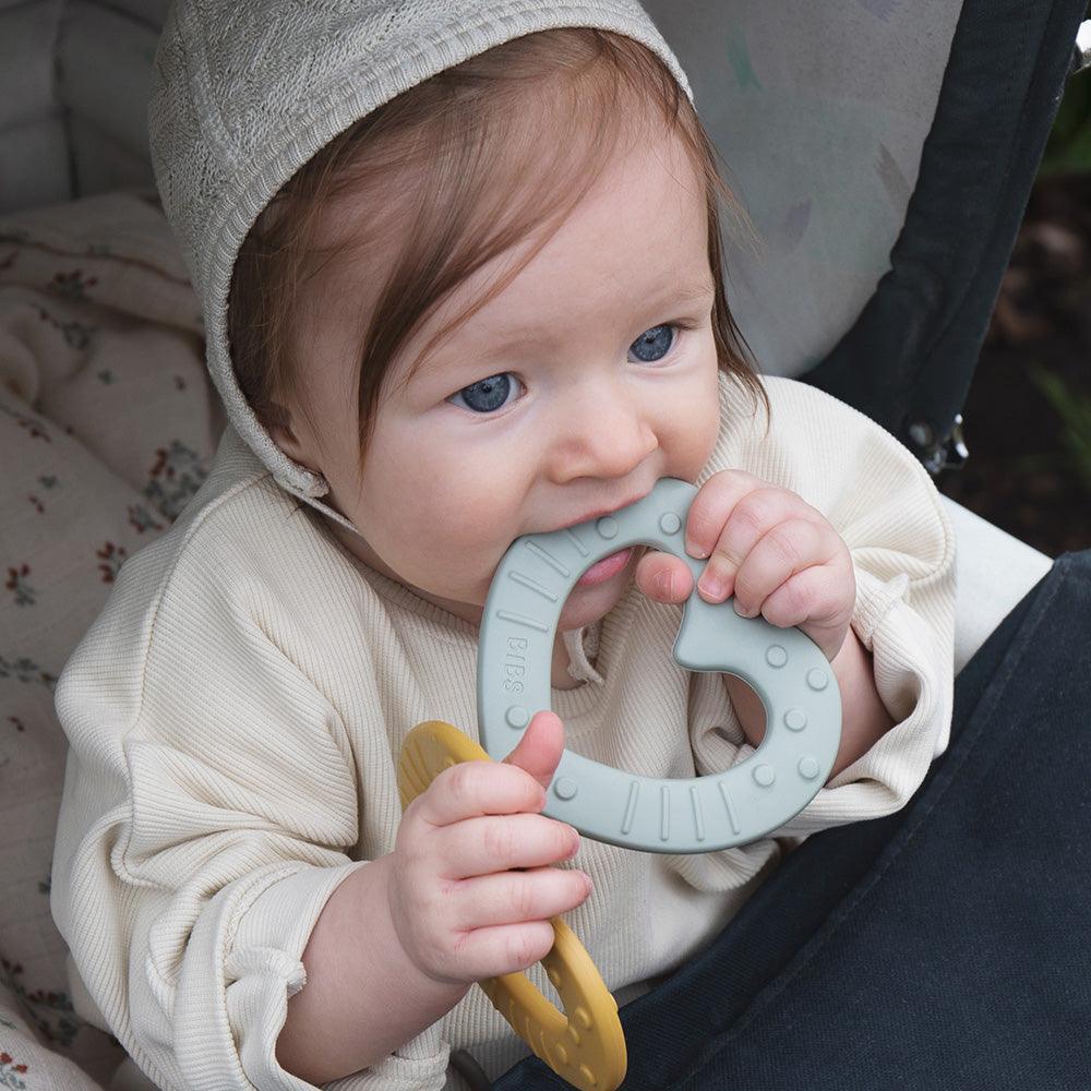 BIBS Baby Bitie Teether Heart - Baby Blue