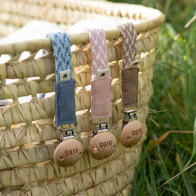 BIBS Pacifier Clip Ribbon - Sage/ Ivory