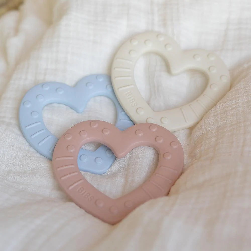 BIBS Baby Bitie Teether Heart - Baby Blue