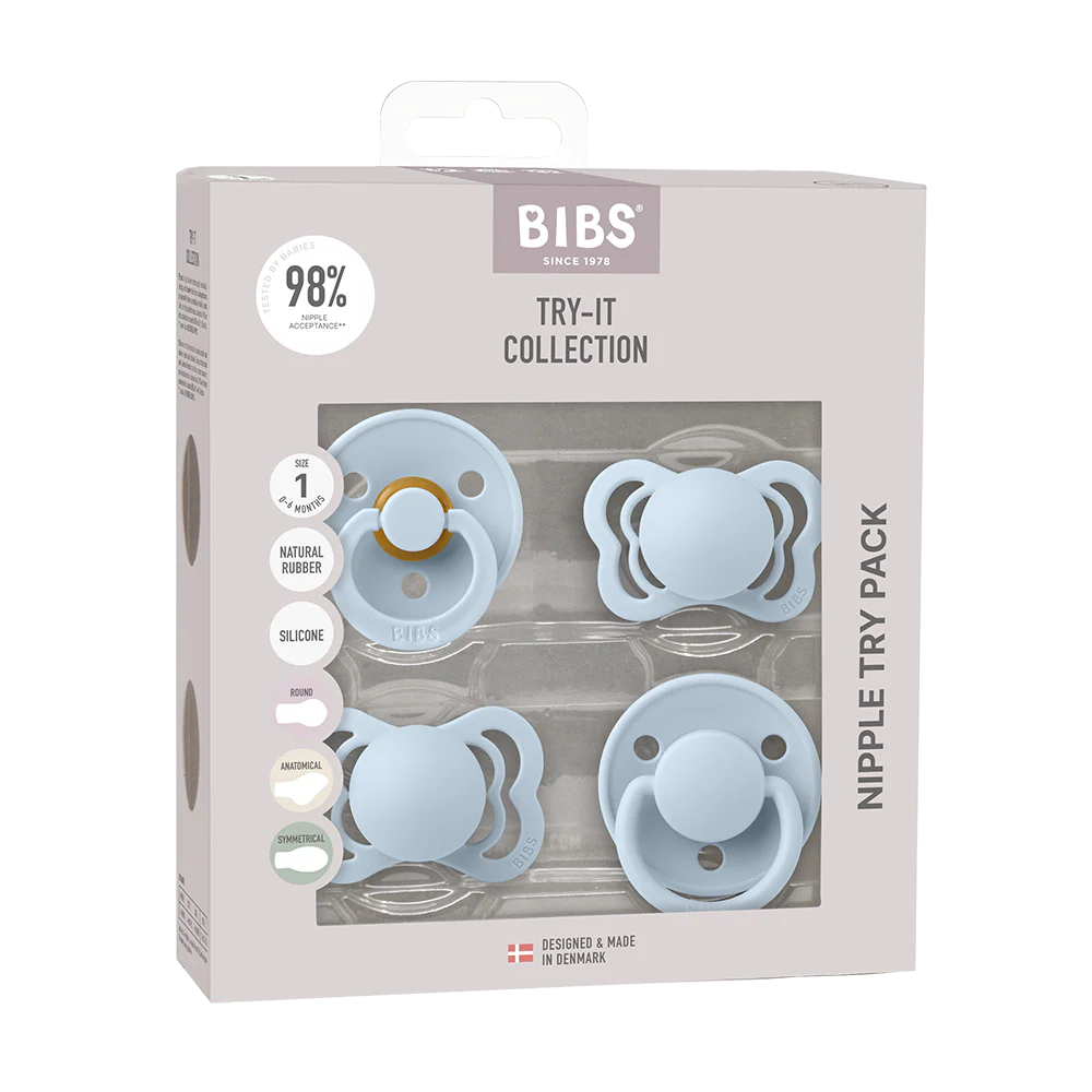 BIBS New Baby Pacifiers Try-It Collection - Baby Blue